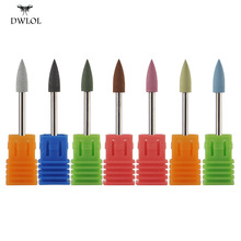 Bullet Head Nail Boren Rubber Silicon Bit Nail Buffer Mills Voor Manicure Pedicure Schoon Polish Gereedschappen