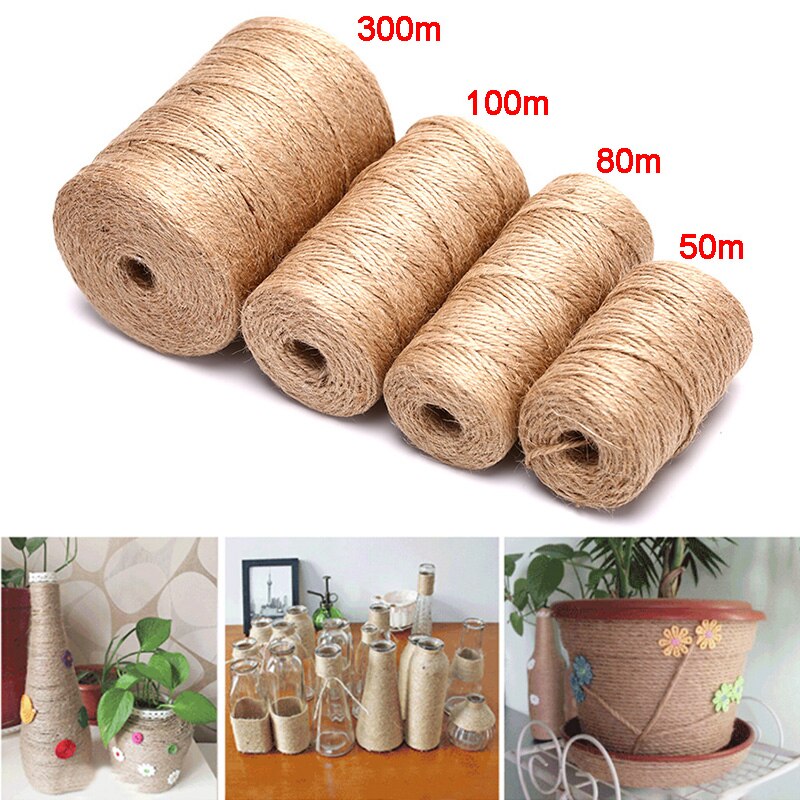 Jute naturel ficelle toile de Jute ficelle chanvre corde fête mariage emballage cordons fil bricolage Scrapbooking fleuristes artisanat décor