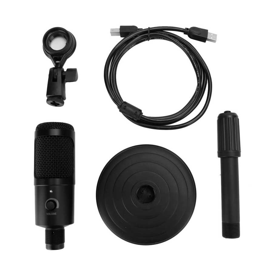USB Microphone Desktop Base Retractable Stand USB Microphone Computer Condenser Drive-Free Game Mic Condenser Microphone