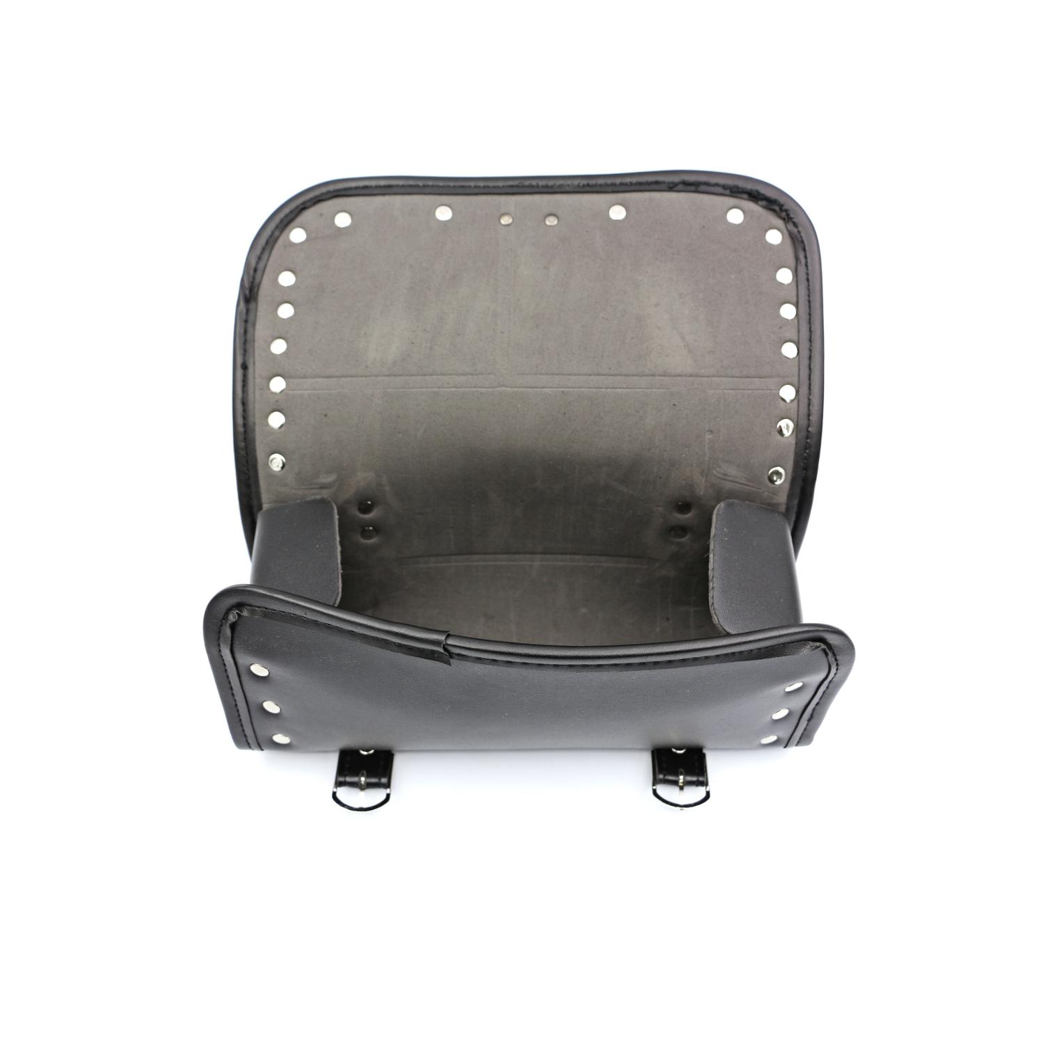 Universel motorcykel pu læder sadeltaske værktøj opbevaringspose forhjul roll sadel bagage tasker til harley suzuki / honda