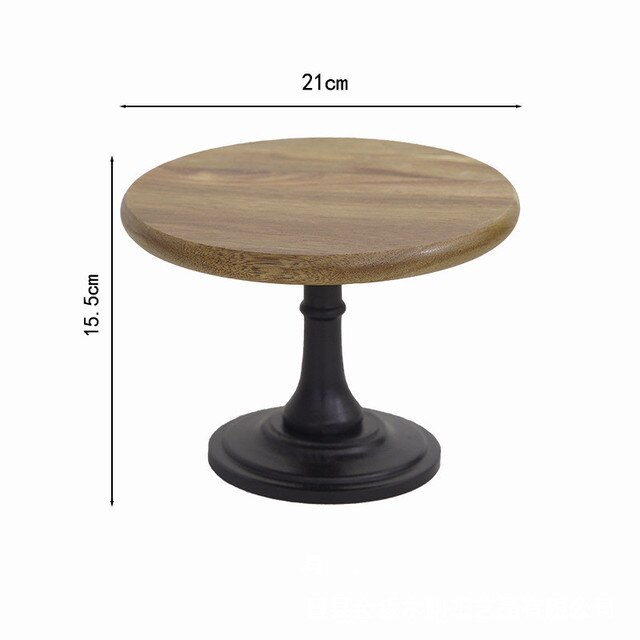 Cake Opslag Houten Cake Pan Platen Europese Stijl Bruiloft Schieten Props Massief Houten Pallet Dessert Cake Stand Trays: Bruin
