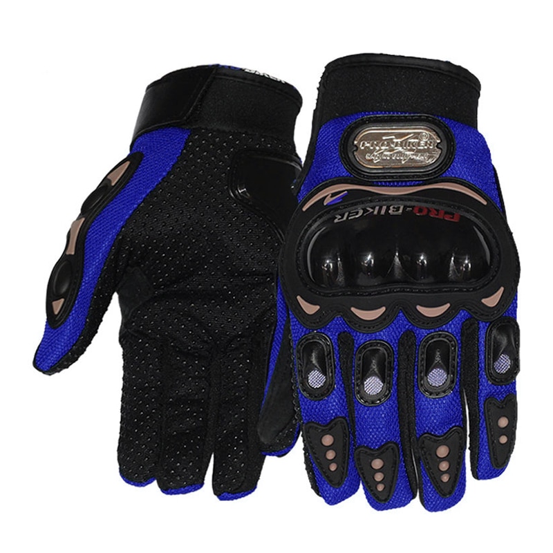 Guantes de moto pantalla táctil Windstopper dedo completo guantes de esquí guantes cálidos guantes de montar deportes al aire libre Car-styling M L XL XXL tamaño: Blue M