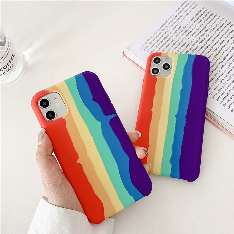 Cassa Del Telefono di alta Qualità Arcobaleno di Silicone Liquido per il iPhone 11 Pro Max Xr Xs Xsmax 7 8 Più SE 2020 foral Caso di Tpu Nuova Copertura