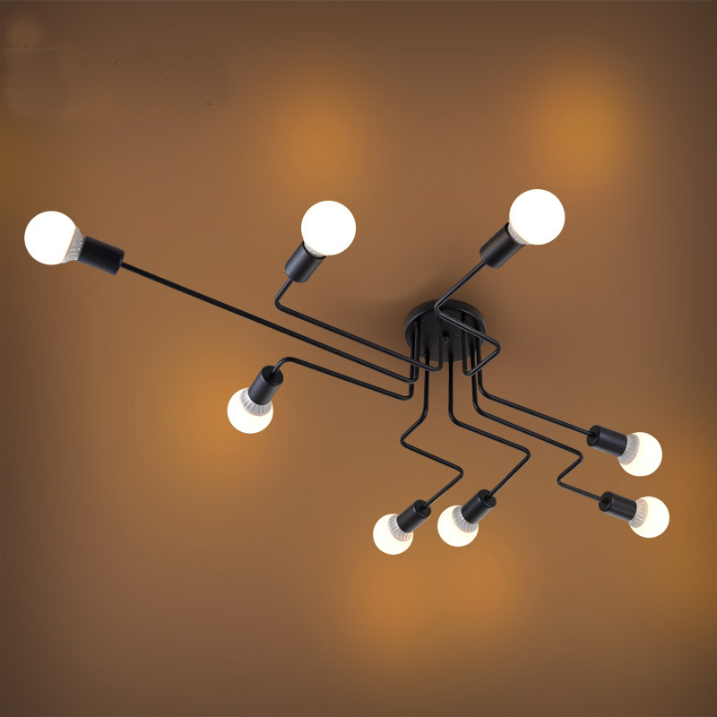 Led Hanglampen Moderne Hanglampen Opknoping Vintage Meerdere Staaf Smeedijzeren Verlichting Ceilin Armaturen E27 Lamp Woonkamer