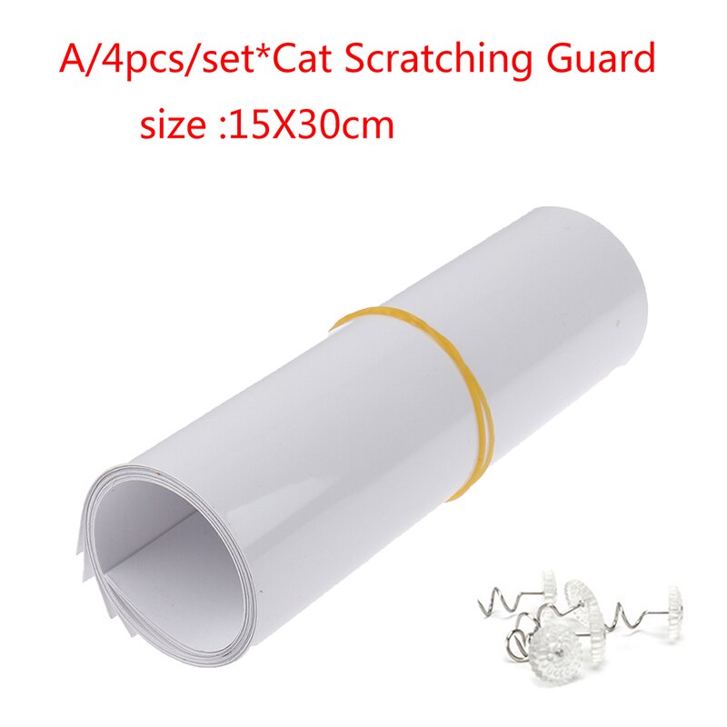 4pcs Couch Cat Scratch Guards Mat Scraper Tree Scratching Claw Post Protector Sofa Pet Furniture: White