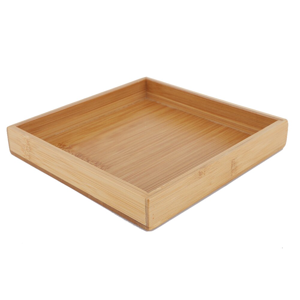 Japansk stil serveringsbrett naturlig bambus serveringsbrett egnet for hjemmekontor hotellrestaurant hurtigmatrestaurant: 19.3 x 19.3 x 3 cm