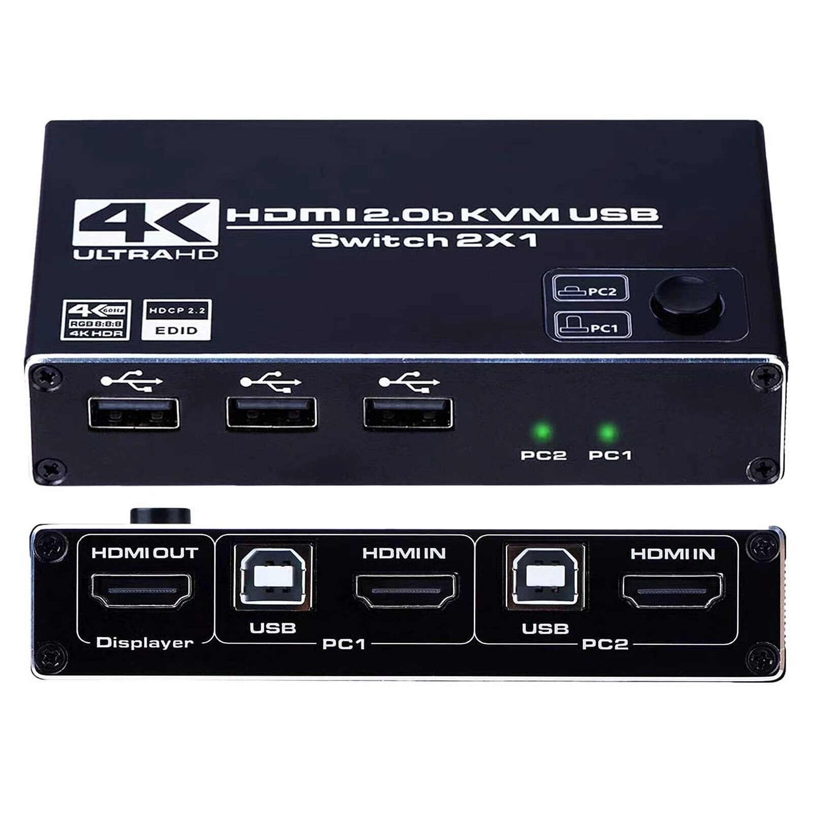 Usb Kvm Switch Usb 2.0 Switcher Toetsenbord Muis Printer Computer Monitor 4K 60Hz Hoge Snelheid 2 Port Usb schakelaar Voor PS4/3 Splitter: Default Title