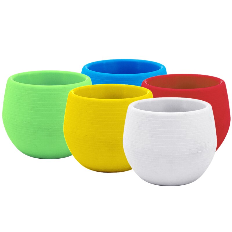 Eco-friendly Colourful Mini Round Plastic Plant Flower Pot Garden Home Office Decor Planter 7cm
