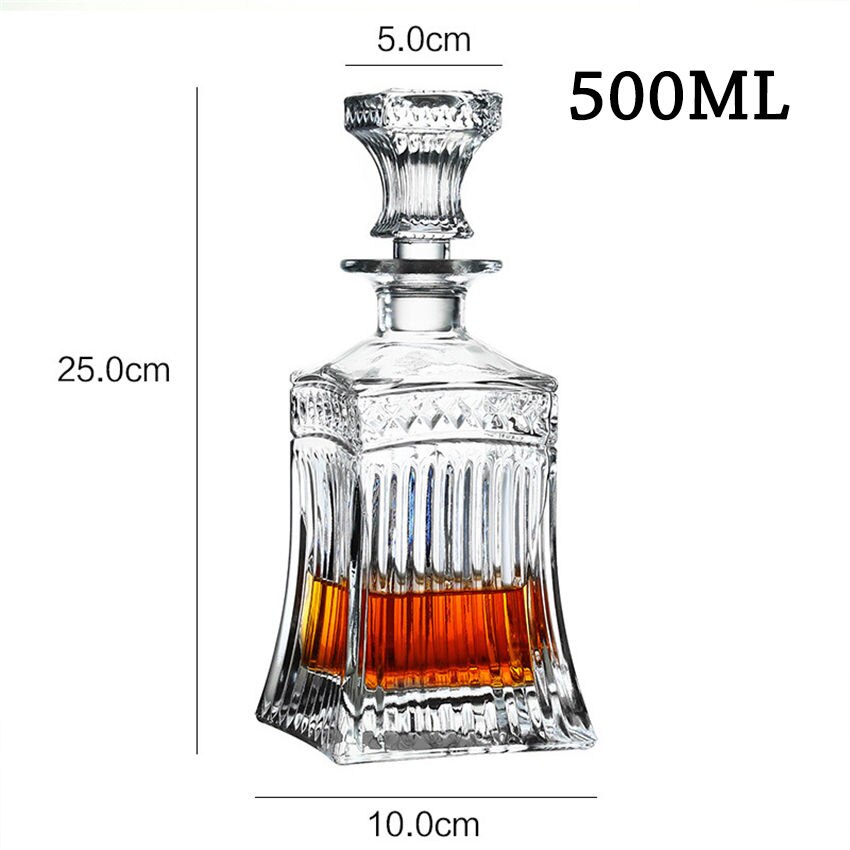 Luxe Loodvrij Glas Wijn Fles Whisky Karaf Alcohol Container Schenker Wijn Karaf Crystal Glas Home Bar Rode Wijn Fles: E