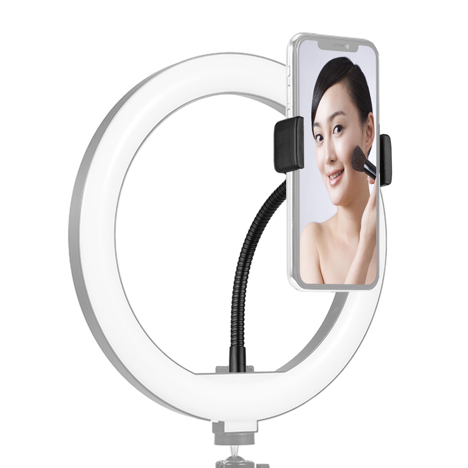 Foldable Phone Clamp Holder Stand with 1/4 Screw Mounting for LED Ring Light Smartphone Mounting for iPhone Android Smartphones