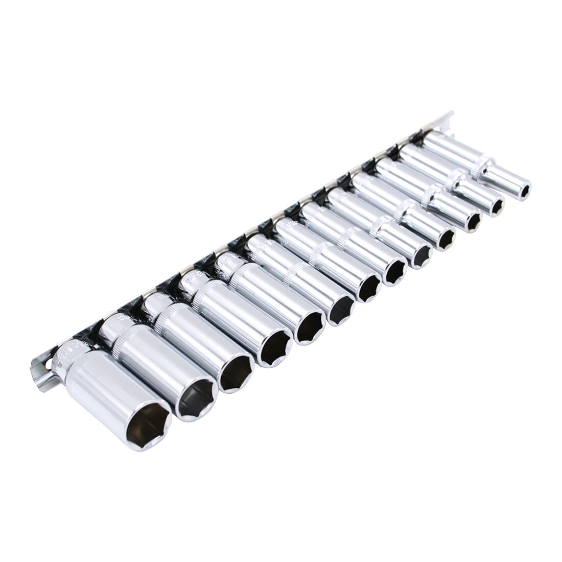 13Pcs 3/8in. Drive Deep Metric Socket Set 6-19mm 6 Point Chrome Vanadium Socket Set