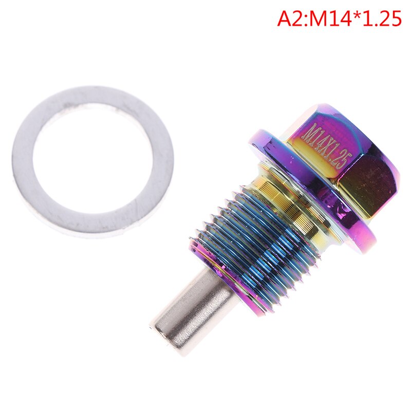 1PC Oil Drain Plug Bolt Chrome Aluminium Alloy Magnetic Oil Drain Bolt Oil Sump drain plug nut Oil Drain Plug M12 M14 M16 M20: A2