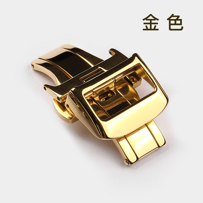 16mm 18mm 20mm Inzet Vlindergesp voor Jaeger LeCoultre Lederen Horlogeband Rubberen Band Zilver Rose goud Vouwsluiting: Beige / 16mm