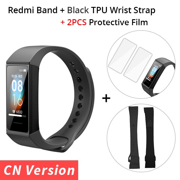Xiaomi Redmi Band Smart Wristband Fitness Heart Rate Sport Monitor Bluetooth 5.0 USB Charging Bracelet redmi smart band: Black n Black Strap