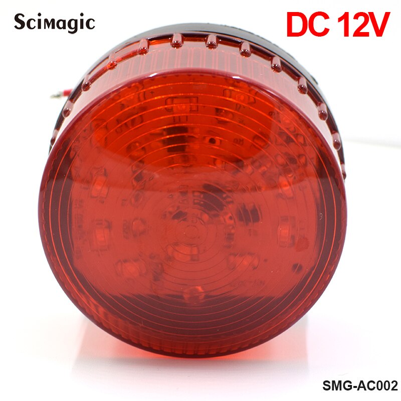 Gate Flashing Light Alarm Lamp For Swing Sliding Gate Barrier Signal Strobe Flashing Lamp DC 12V 24V AC220V: DC12V red