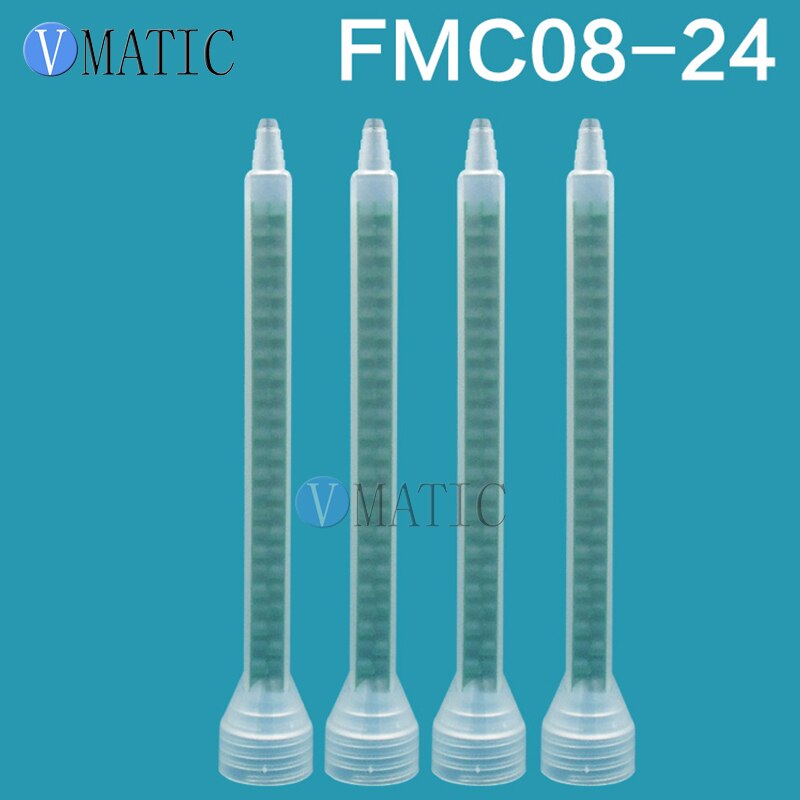 Green Resin Static Mixer FMC08-24 Mixing Nozzles Screw Mouth Silicone Mixing Tube Nozzle 5Pcs