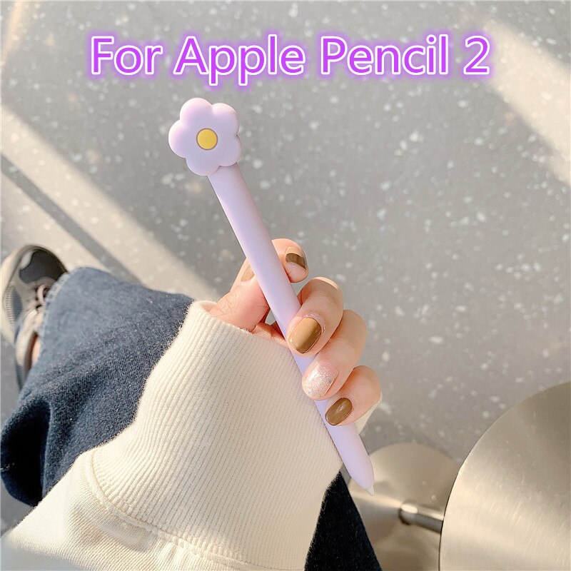 Cute Cat Claw For Apple Pencil 2/1 Case For iPad Tablet Touch Pen Stylus Cartoon Protective Sleeve Cover Flower Pencil Cases: WS514-2-2