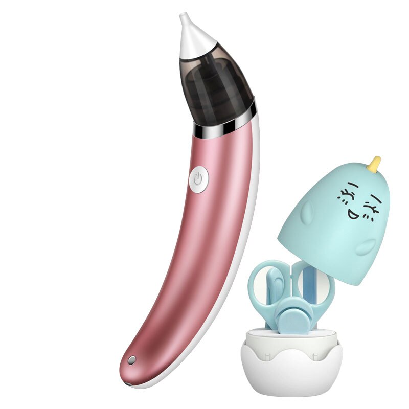 Baby Aspirator Bebe Nose Cleaner Kid Electric Nasal Aspirator Newborn Baby Sucker Cleaner Sniffling Safe Hygienic Nose aspirator: Pink-With Gift