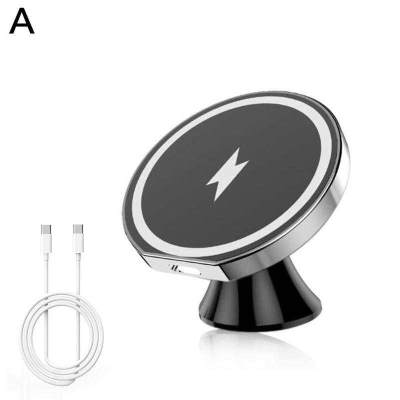 Magnetische Snelle Opladen Auto Telefoon Houder, 15W Draadloze Oplader Voor Iphone 12 Pro Mini, Case, 360 Graden: black