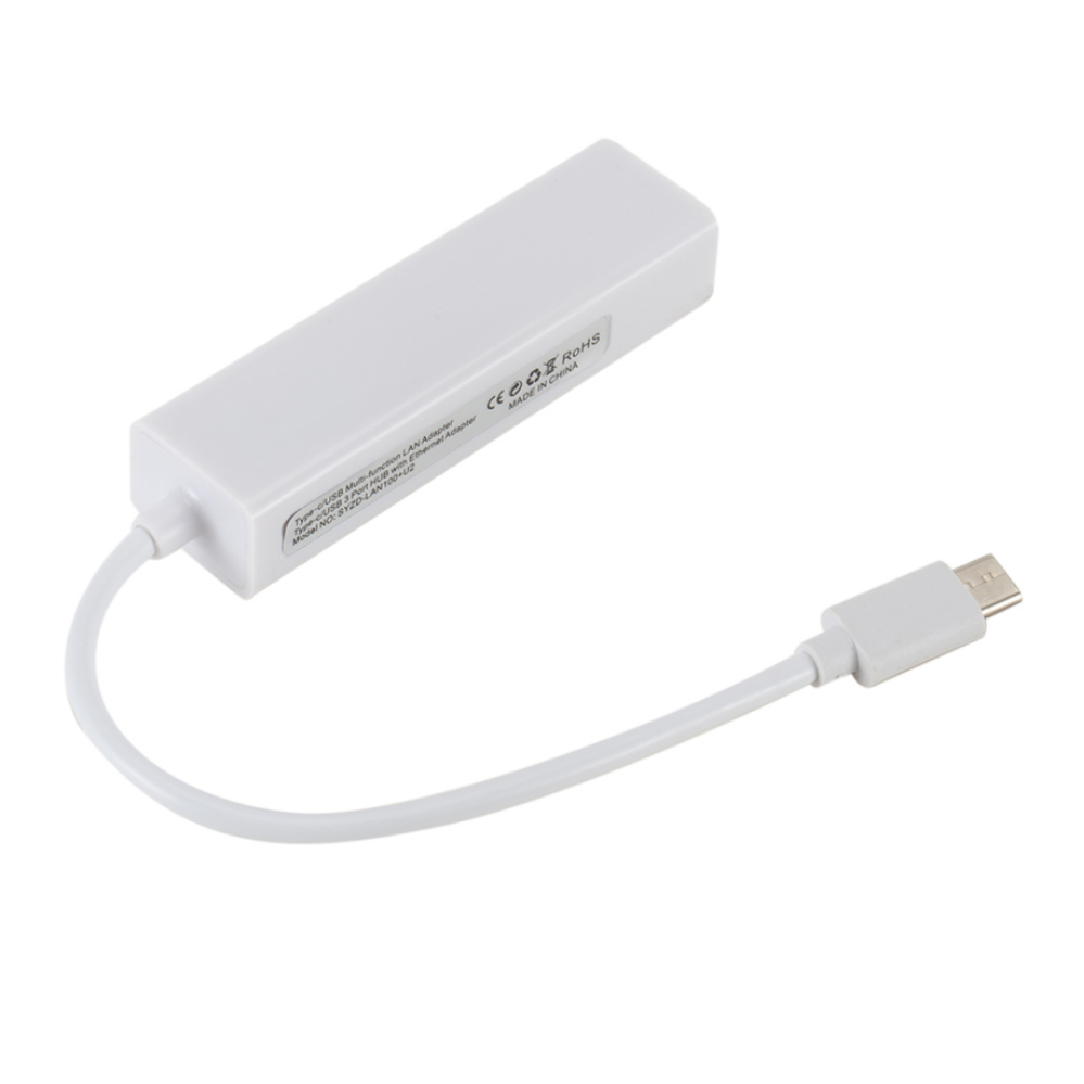 USB 3.1 HUB TYP C auf Ethernet Netzwerk LAN Adapter 100 Mbit/s RJ45 USB-C mit 3 Ports USB HUB Splitter für MacBook Pro Laptop