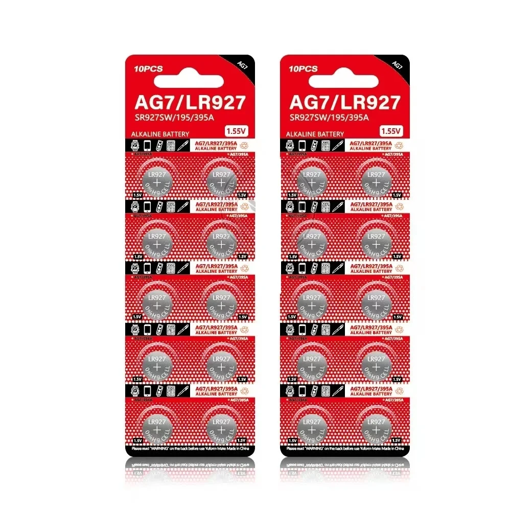 2-100pcs AG7 LR927 SR927SW LR57 SR927 395A 1.5V Button Cell Batteries,Watch Battery for Toys/Calculators/Watches,Long-Lasting
