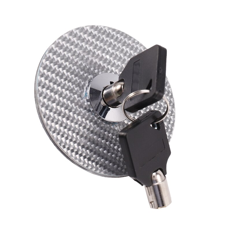 Silver Racing Mount Bonnet Carbon Fiber Hood Pins Latch Key Locking Kit