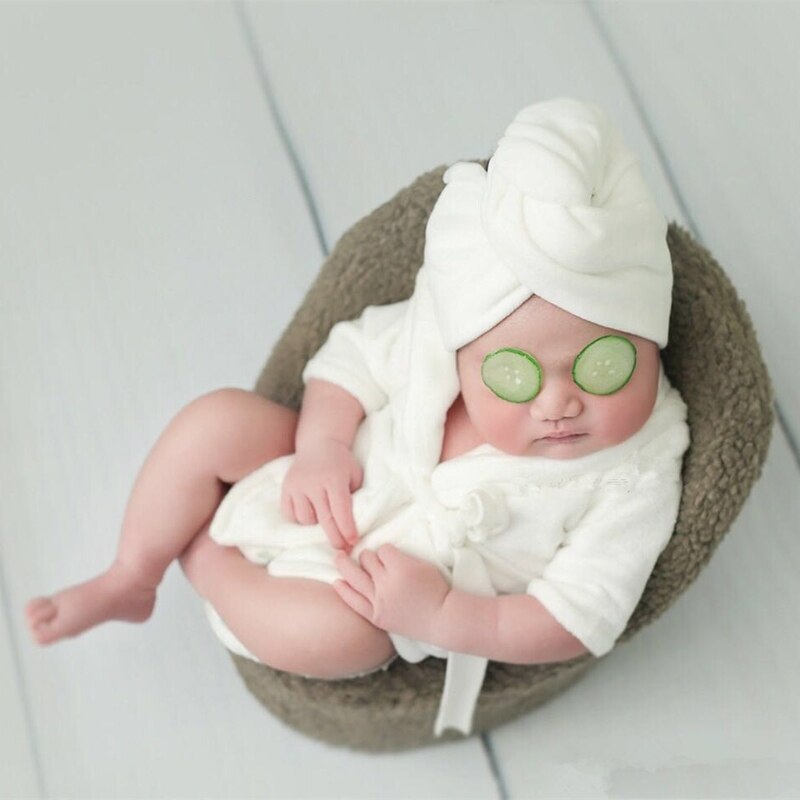 Badekåber wrap nyfødt fotografering rekvisitter baby foto shoot tilbehør baby nattøj i 0-6 måneder 19qf