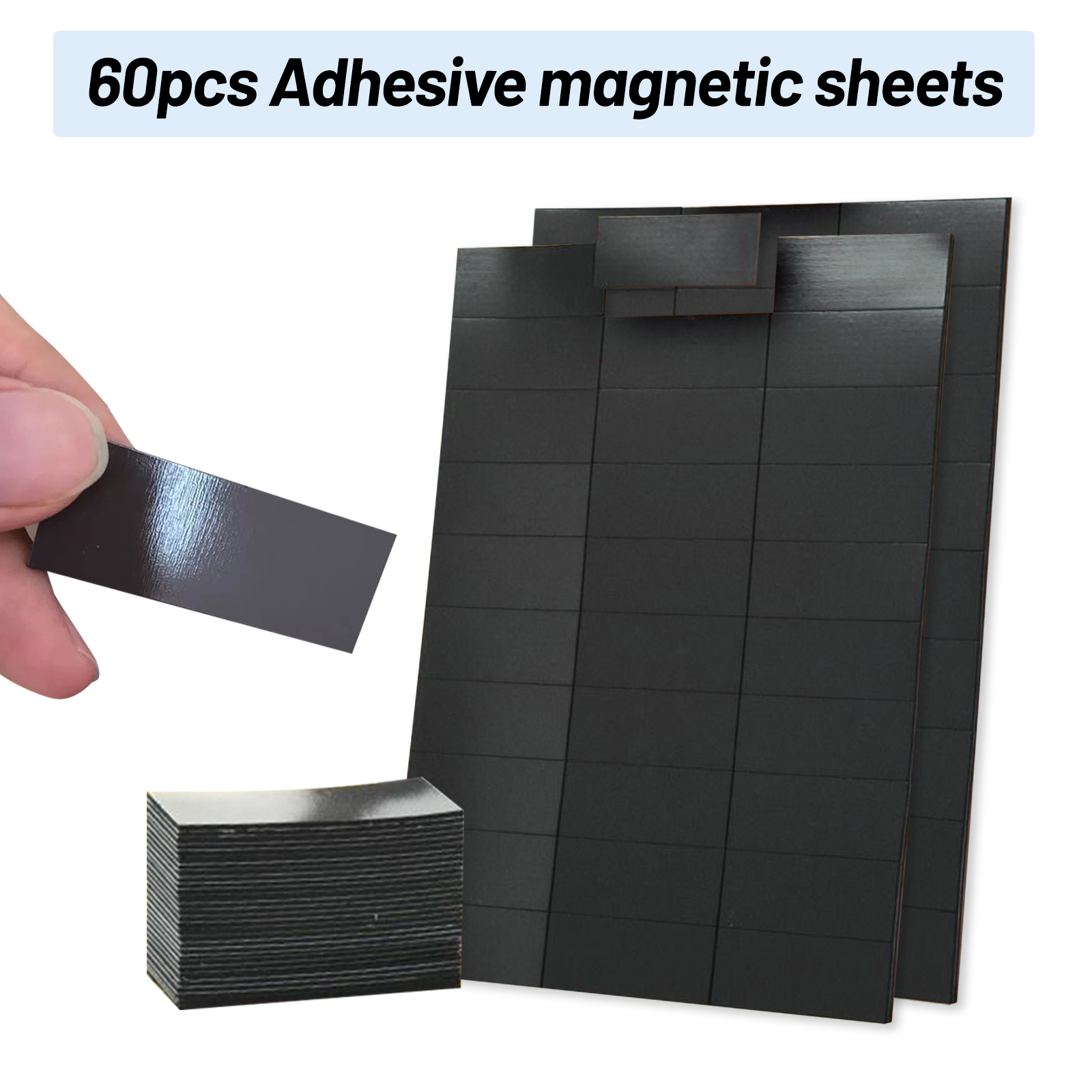 60 Stück/einstellen 2 x 5 cm flexibel selbstklebende Magnetblätter, Mini-Kühlschrankmagnete und magnetische Speicheretiketten: Ursprünglich Titel