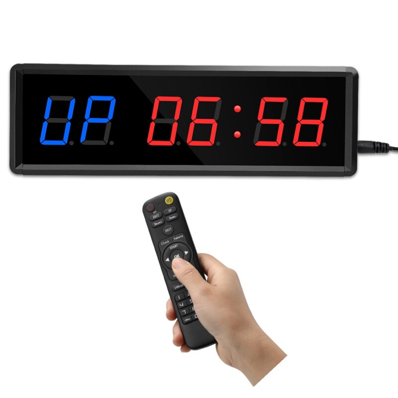 Digital Countdown Clock Stopwatch With Remote LED Interval Timer Clock For Home Gym Fitness Crossfit Stopwatch Fitness Equipment