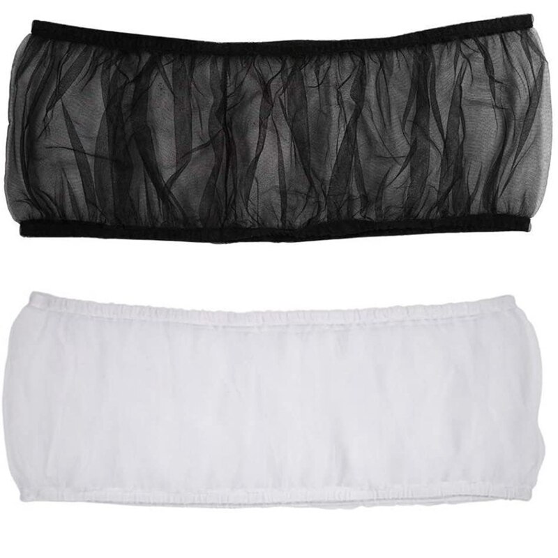 2 Pcs Bird Cage Seed Catcher Parrot Guard Mesh Net Cover Stretchy Shell Soft Airy Skirt Traps Basket Cage (Black/White)