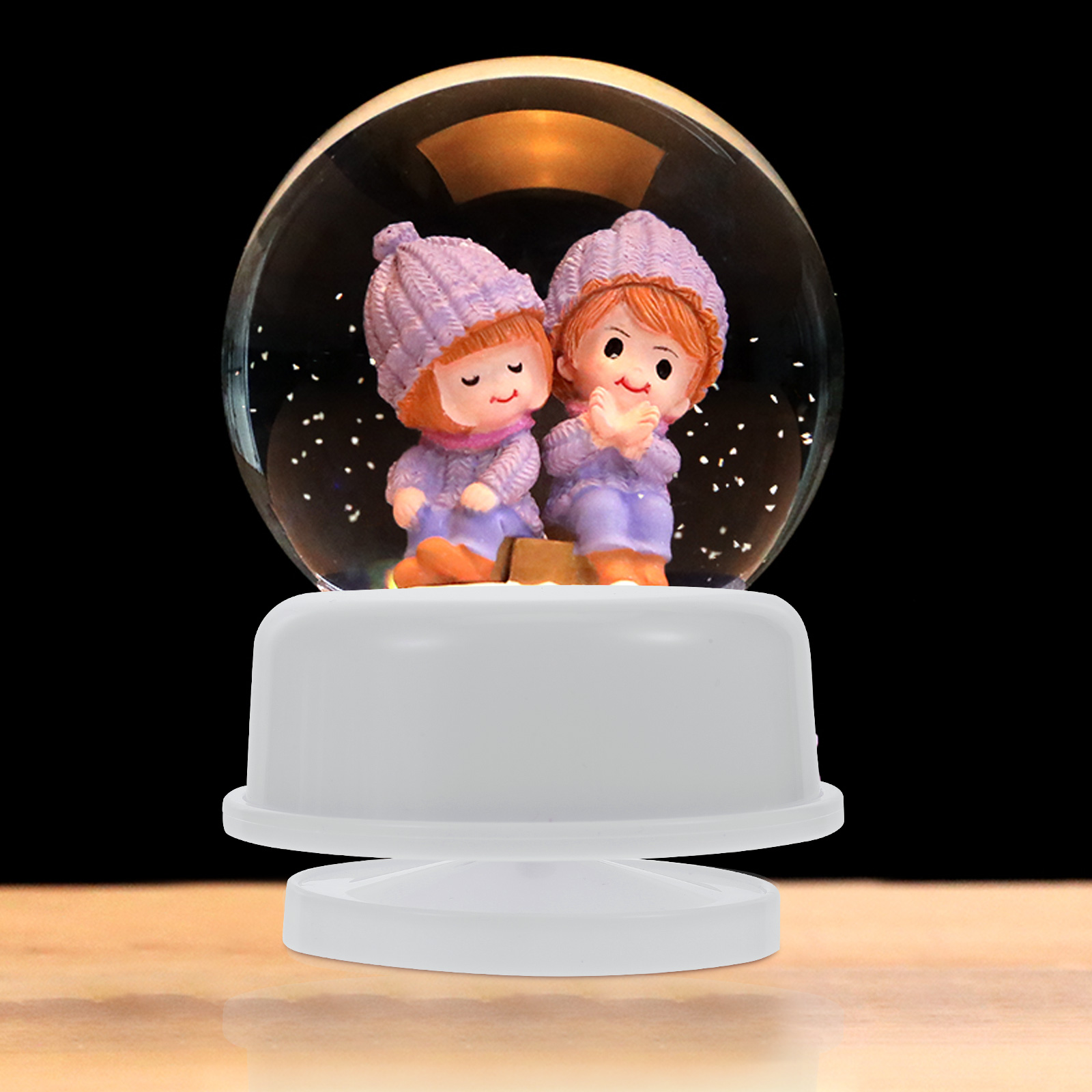 2 Stuks Muziekdoos Basis Uurwerk Klok Voor Diy Sneeuwbal Klei Witte Kinderen Handgemaakt Accessoire