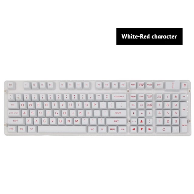 Gaming tastenkappen Mechanische tastatur kappe Schlüssel 108 Schlüssel SA Profil ABS Keycap Set Ergonomie Doppel-schuss Form Große Schrift opaque: White-2