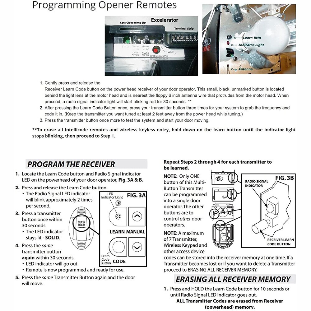 Per ASONPAO G1T G1T-BX G3T-BX Telecomando Apriporta Genie Intellicode di Ricambio di Controllo Remoto Porta Del Garage di Comando 390MHz
