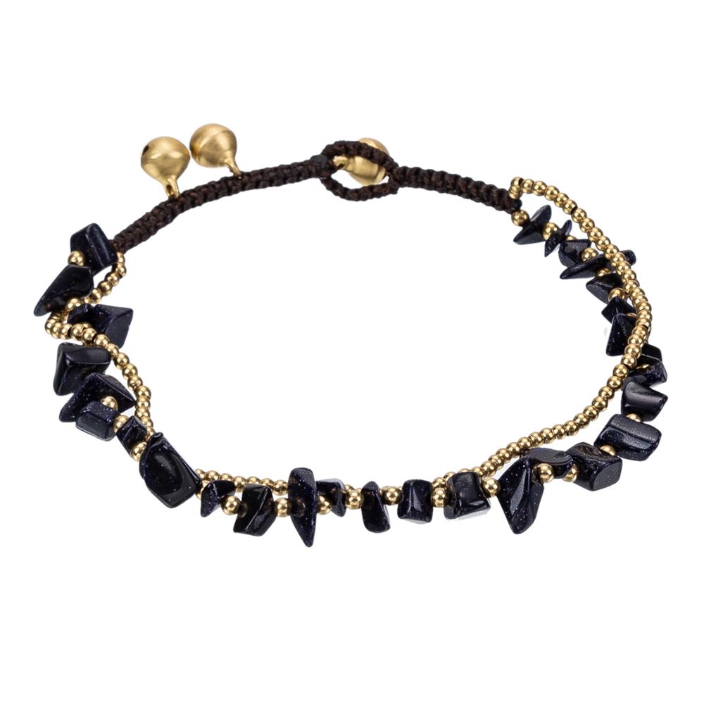 Vintage Natural Black Stones Link Chain Leg Anklets For Women Ankle Bracelet Woman Anklet Female Foot Jewelry