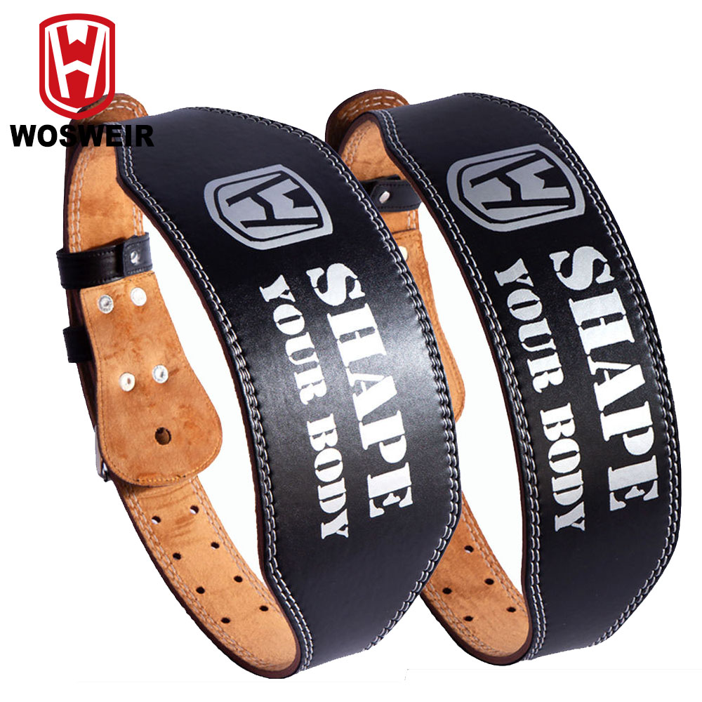 Wosweir-herr midjeskyddsbälte i pu-läder styrketränings- och träningsutrustning tyngdlyftningsutrustning