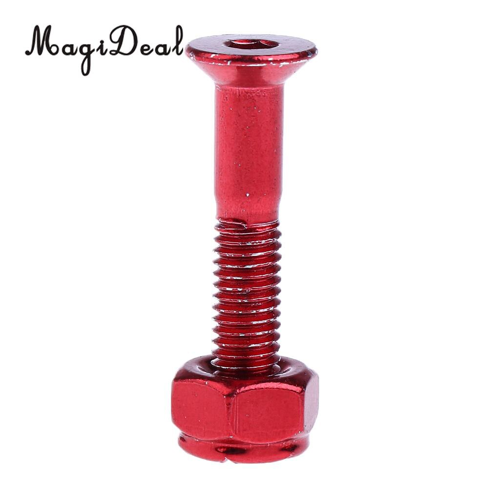 Magideal 8 peças substituição skate caminhão conjunto de ferragem longboard parafusos vermelho