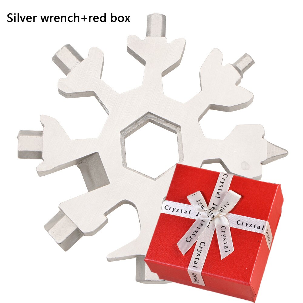 18 in 1 Tragbare Multifunktionale Schneeflocke bilden Schlüssel Saker 18-in-1 Schneeflocke Multi-Werkzeug Mini Tasche schlüssel: Himmel-Blau