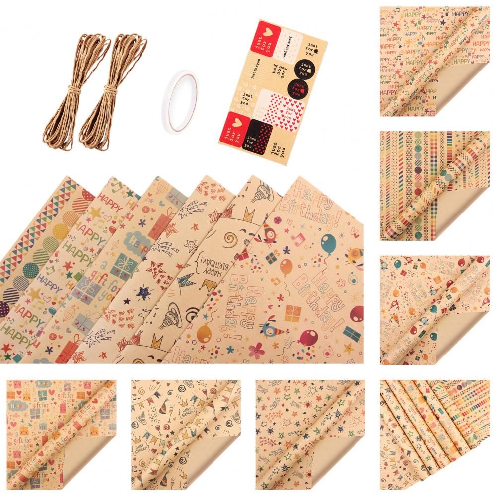 Practical 1 Set Great Star Balloon Pattern Packing Papers 8 Styles Packing Paper Multi-purpose for Home