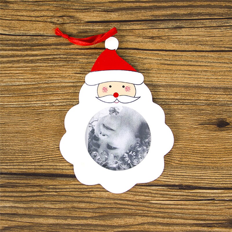 1pc Christmas Tree Photo Frame Wooden Santa Claus Hang Decorations DIY Photo Frame Christmas Decoration Products: Santa Claus