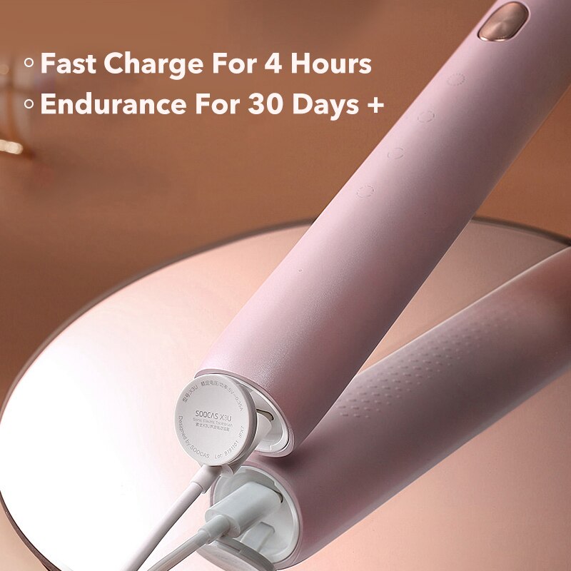 SOOCAS X3U – brosse à dents électrique ultrasonique, mise à niveau automatique, charge rapide, brosse à dents étanche pour adulte