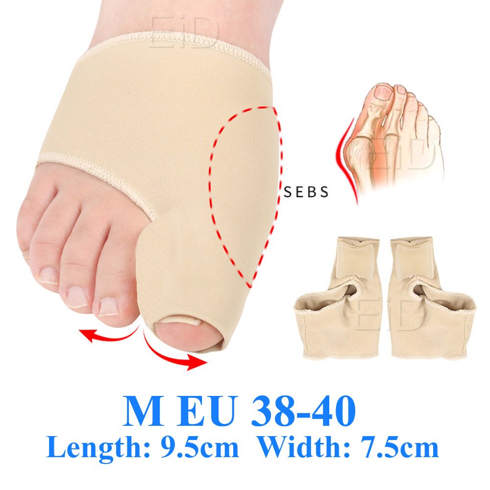 Mjukt ortotiskt skydd tårätare kuddar silikon tåavskiljare korrigerare tummen fötter vårdjusterare hallux valgus innersulor: M  eu 38-40