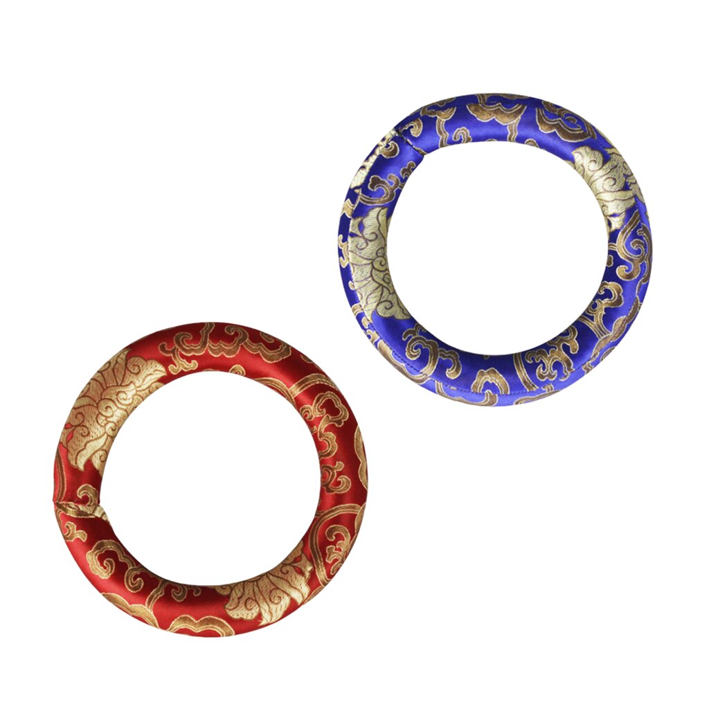 2 stk håndsydd rund pute putering for tibetansk syngeskål 7 tommer diameter