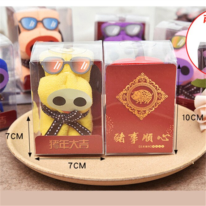 2 Stuks 30*30Cm Leuk Varken Vorm Zachte Handdoek Creatieve Gezicht Haar Hand Handdoek Party bruiloft Persent Verjaardag Kerstcadeaus