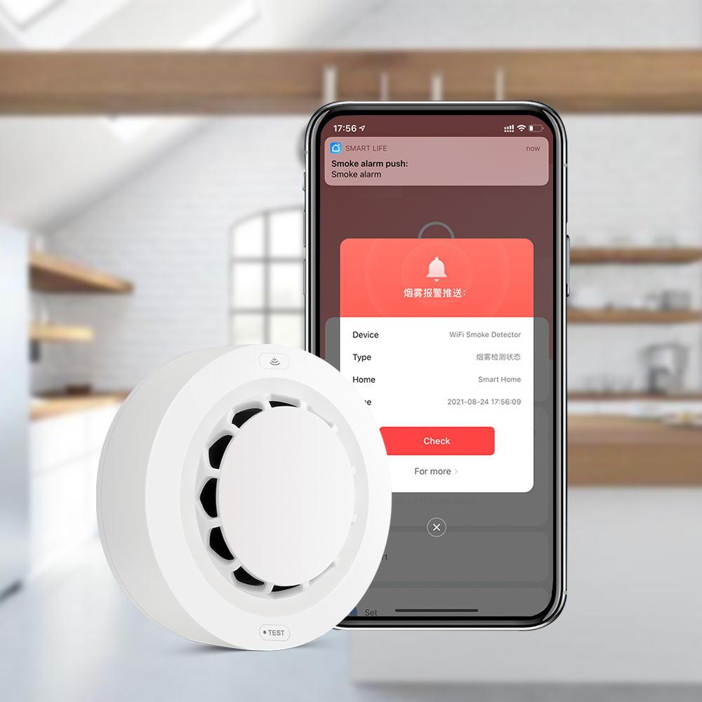 Tuya-alarma de humo con WiFi para el hogar, Detector de humo de protección contra incendios, combinación de alarma contra incendios, sistema de seguridad para el hogar, bomberos, 1-4 piezas