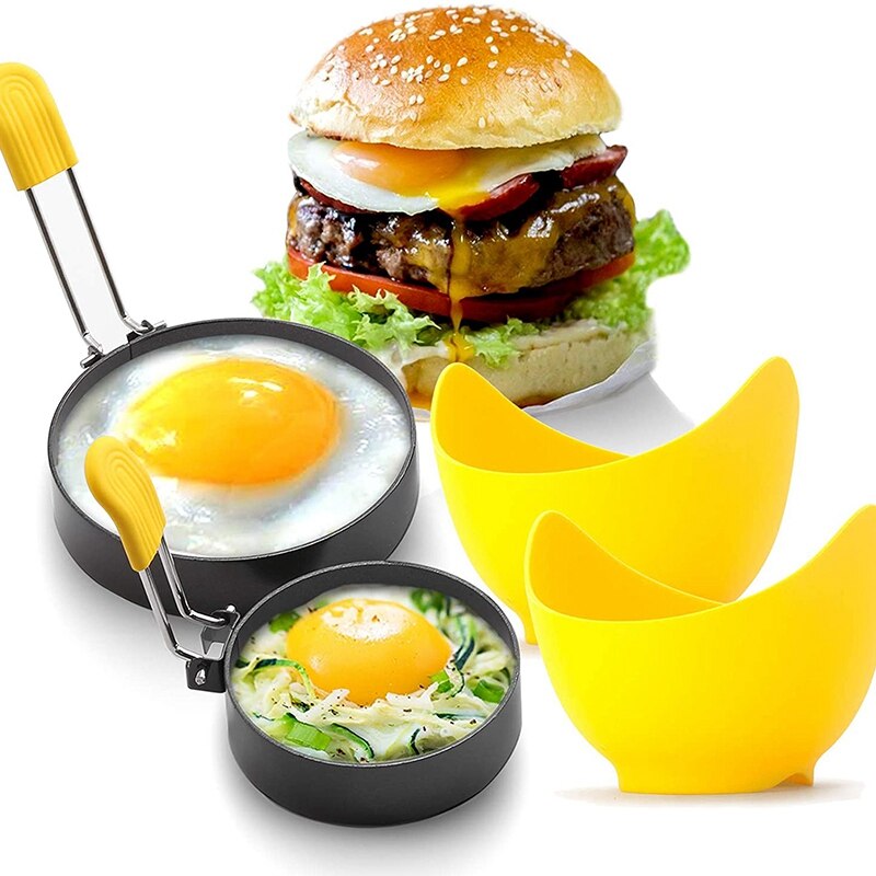 Egg Rings Set Breakfast Omelette Round Shaped Egg Pan Ring Nonstick Pan Omelette for Breakfast Molds,Loose Pie Pancake