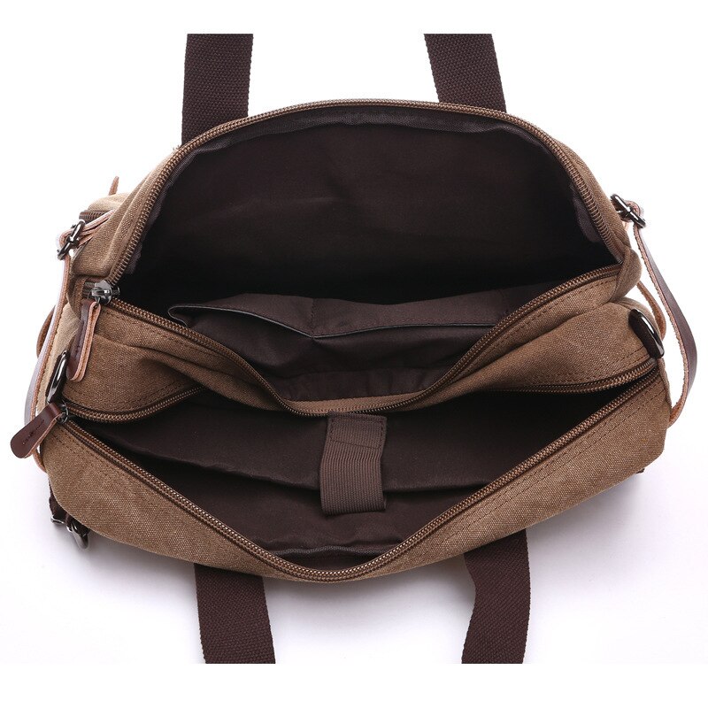 Bolso de mano Vintage para hombre, Bolsa de viaje informal, bandolera de lona, de clásico