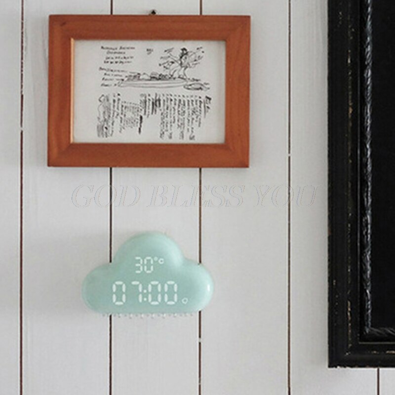 Cloud-Shaped Magnetic Clock Alarm Multi-Functional Clock with Strong Magnet Shows LED Time