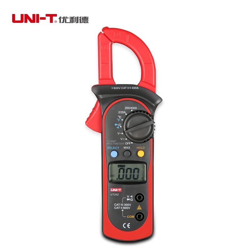 UNI-T UT202A UT201 UT202 Digital Clamp Multimeter AC/DC Voltmeter AC Current Meter Resistance Multi Tester: UT202