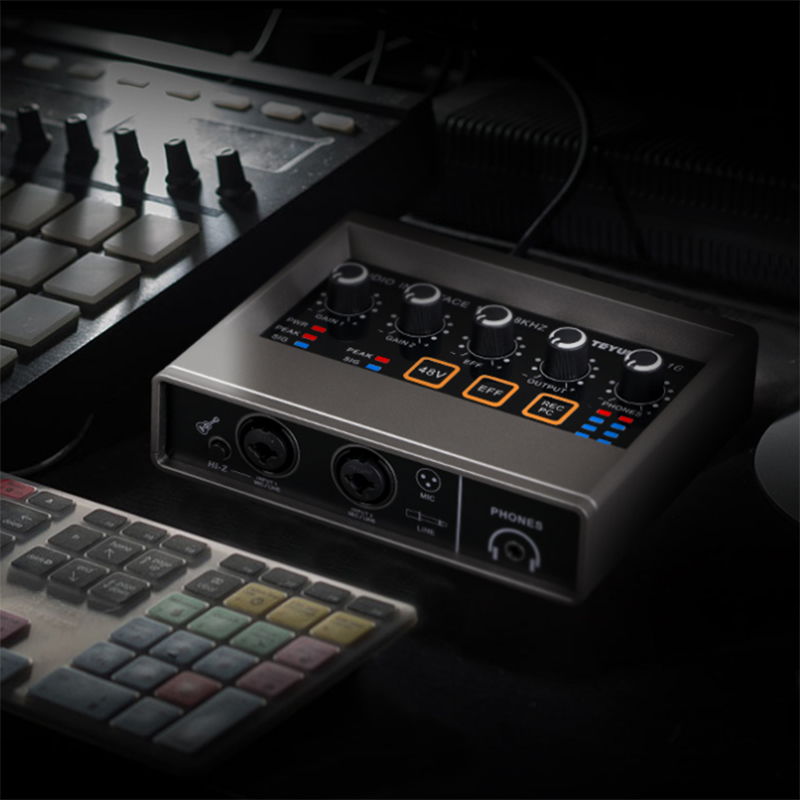 Teyun q -16 audio geluidskaart met elektrische gitaar monitor voor live opnames en uitzendingen, geschikt voor zang, computer en pc-studio.