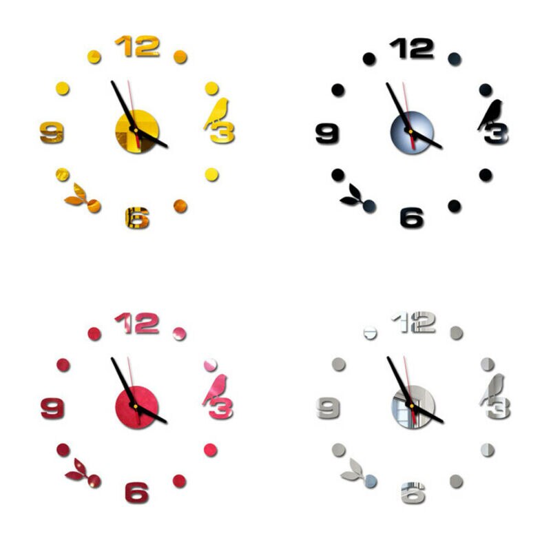 Modern DIY 3D Large Number Wall Clock Mirror Big Number Watch Sticker Decor Silent Home Office Kids Room Unique